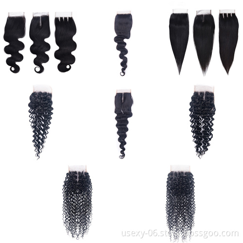 Best Quality Raw Brazilian Hair Virgin Human Hair 4x4,13x4 Lace Top Closure